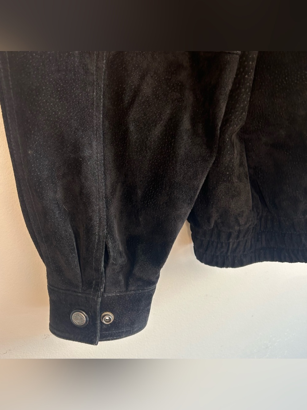 Danier Leather Men’s Suede Jacket Size M Zip Up Genuine Canada Black Bomber EUC - Picture 11 of 16